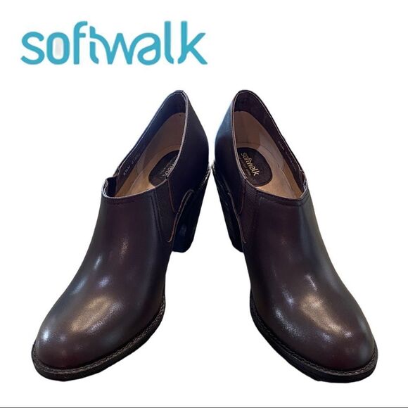NEW SoftWalk "Fargo" Women's Dark Brown Leather Ankle Boots Booties 6.5 6.5N - Picture 3 of 5